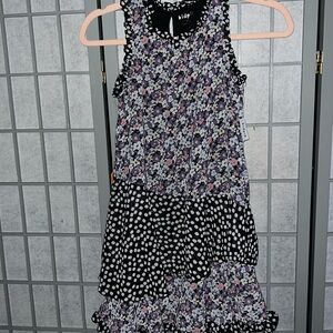 Kidpik girls size 10 black and multicolor floral dress. NWT.